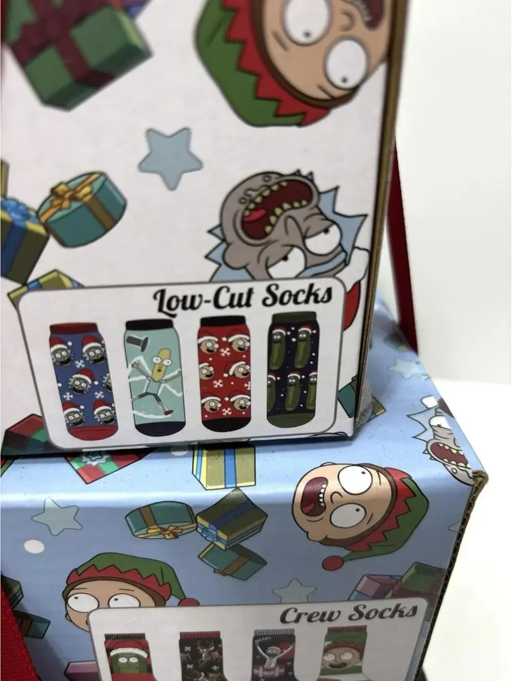Rick and Morty Crew Socks Gift Set, 3-Tier Tower Box, Pre-Wrapped Christmas Box